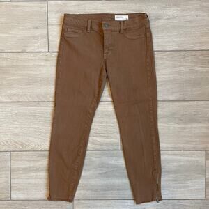 Pistola Womens 28 Brown Skinny Ankle Jeans Zip Hem Made USA 28x25